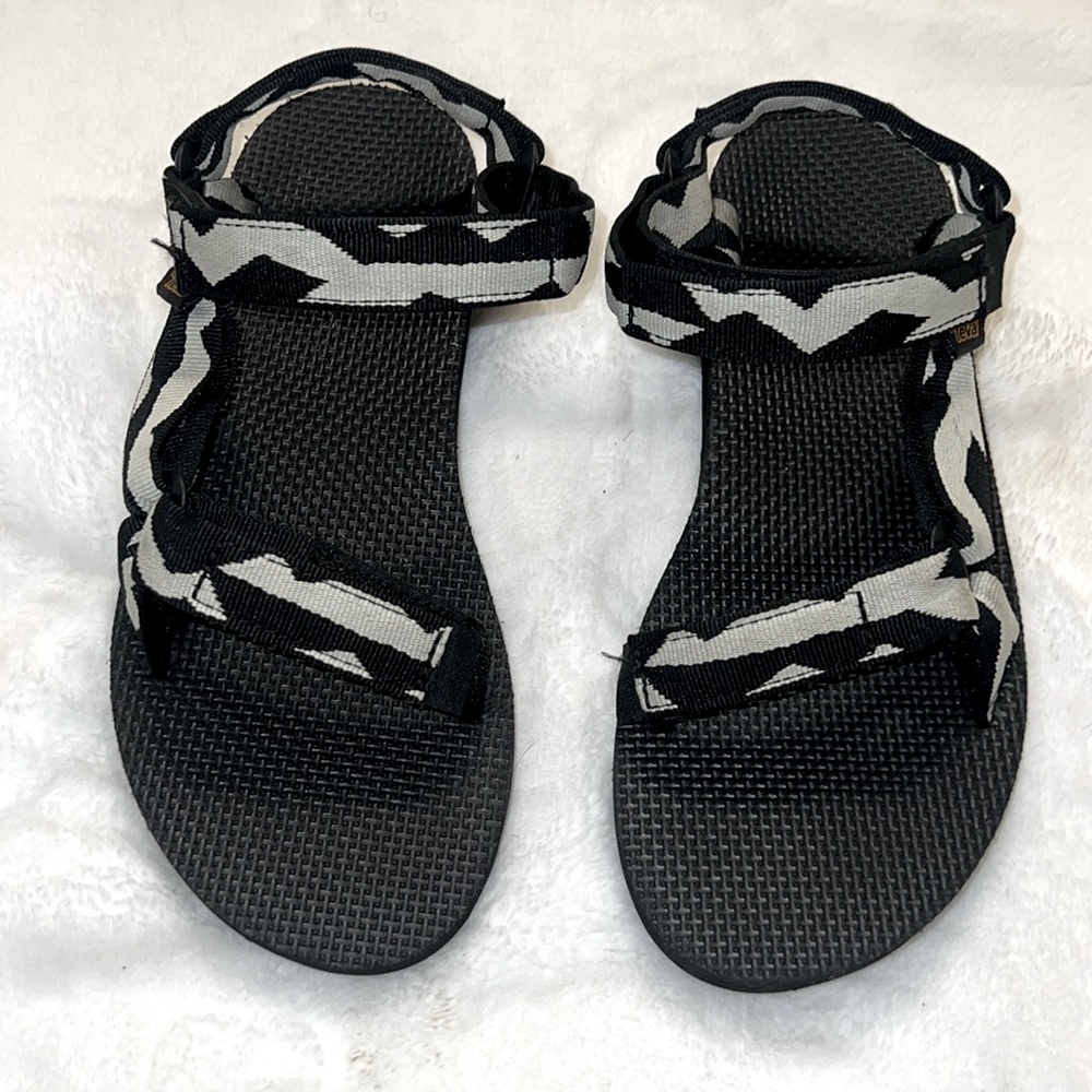 Teva Black and White Sport Sandals with Adjustable Straps